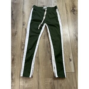 Fashion Nova Travis Twill Olive/white Joggers Men's Size Medium